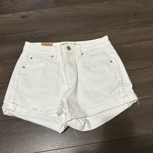 White Denim Mom Shorts